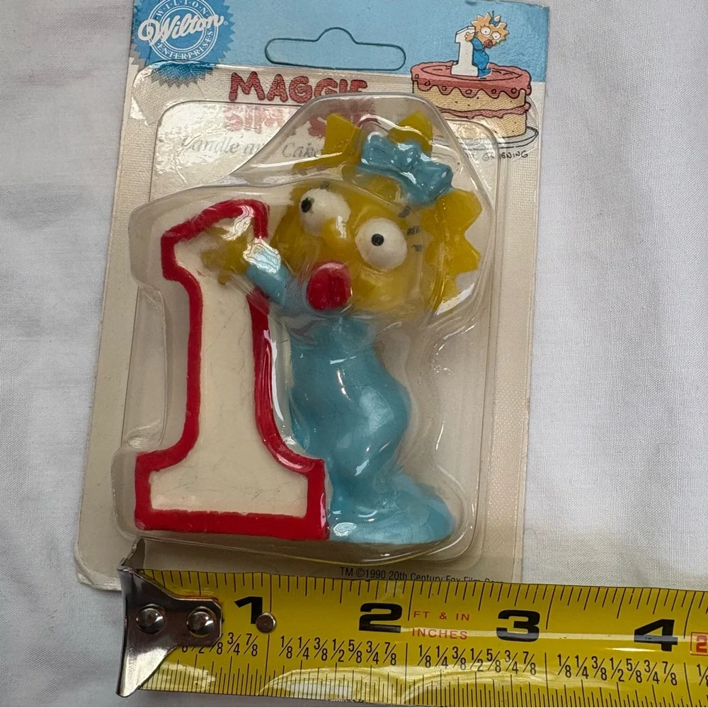 Vintage 1990 Wilton “1” Maggie Simpson Candle Cake Topper